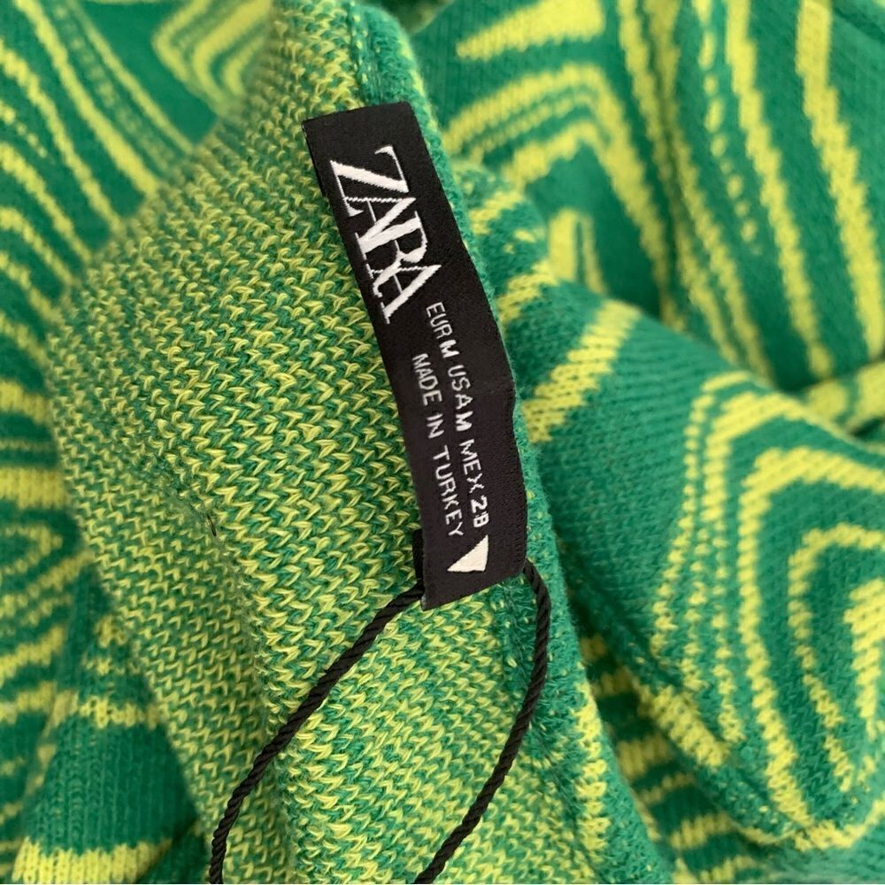 ZARA GREEN SWEATER MINI DRESS - Picture 12 of 12